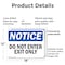 Signmission Do Not Enter Exit Only OSHA Notice Sign, Plastic, 18in W x 12in L, 2PK OS-2PACK-NS-P-1218-L-11184 - alternate 3
